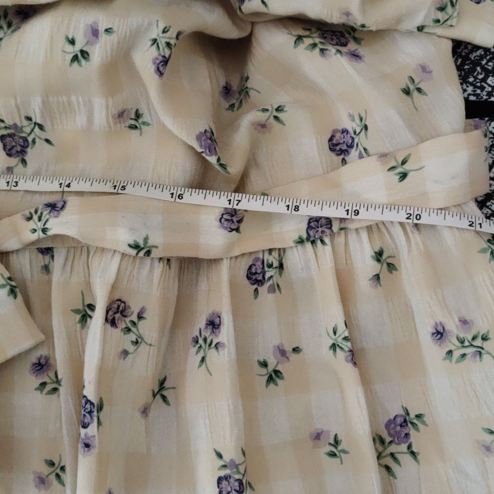 Vintage Betsy Lauren yellow with purple and green floral pattern size 18 - Picture 8 of 10